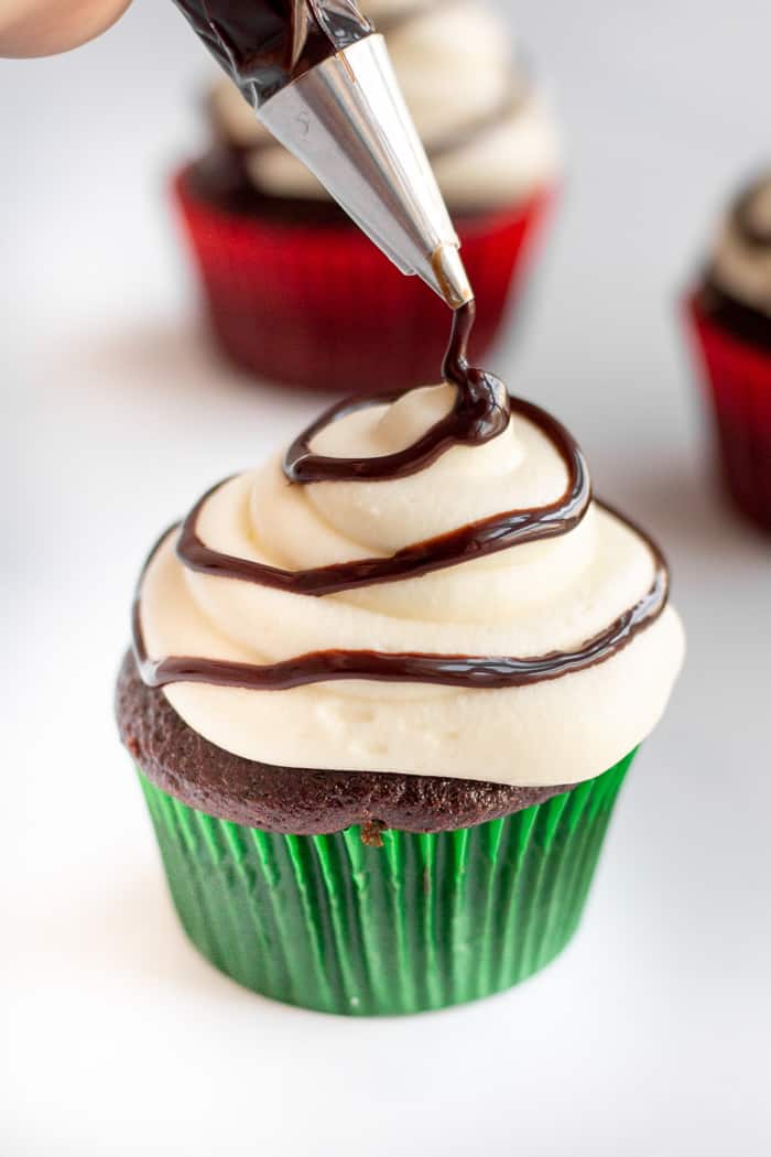 Christmas Lights Chocolate Cupcakes